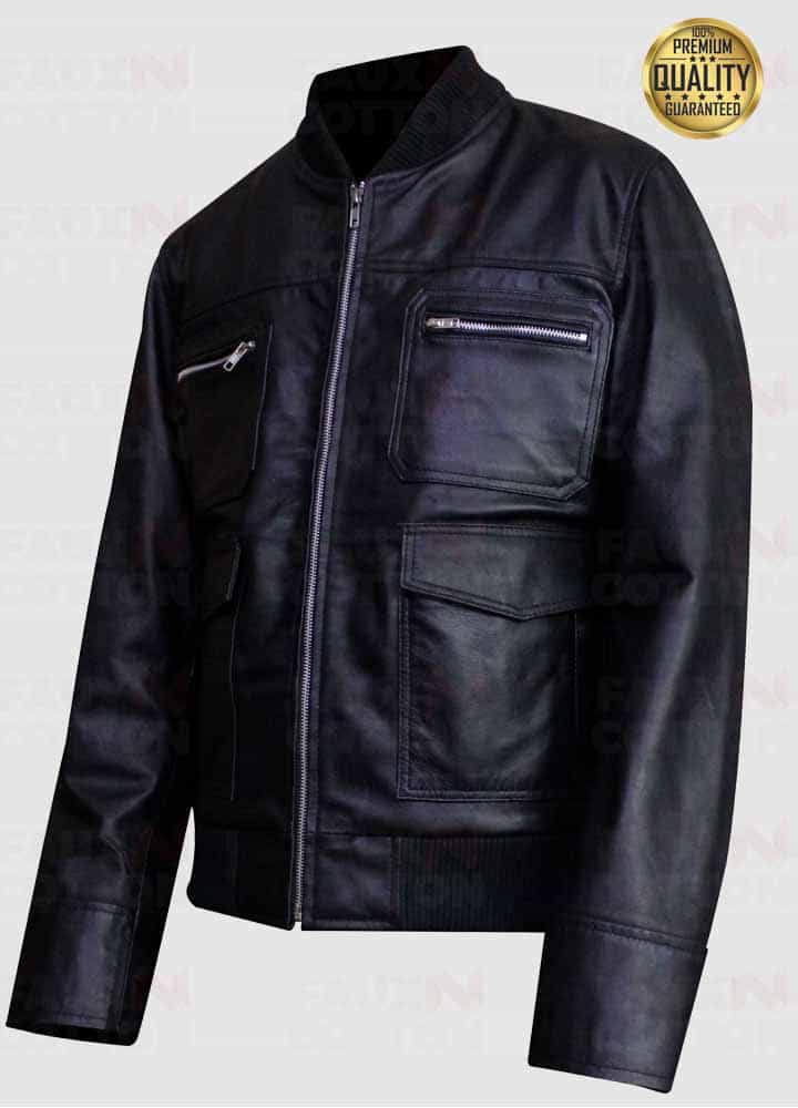 Dwayne Johnson The Other Guys Rock Black Biker Jacket